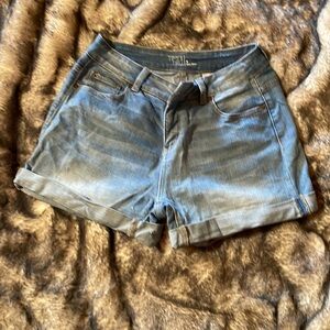 Time & Tru high rise jean shorts